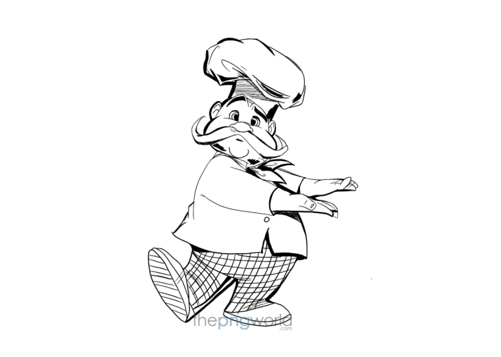 Chef with Moustaches Chef,cartoon,cook,logo,illustration,dish,mustache,art,napkin,cute,gourmet,platter,person,service,uniform,restaurant,Italian,hat,baker,kitchen,costume,comic